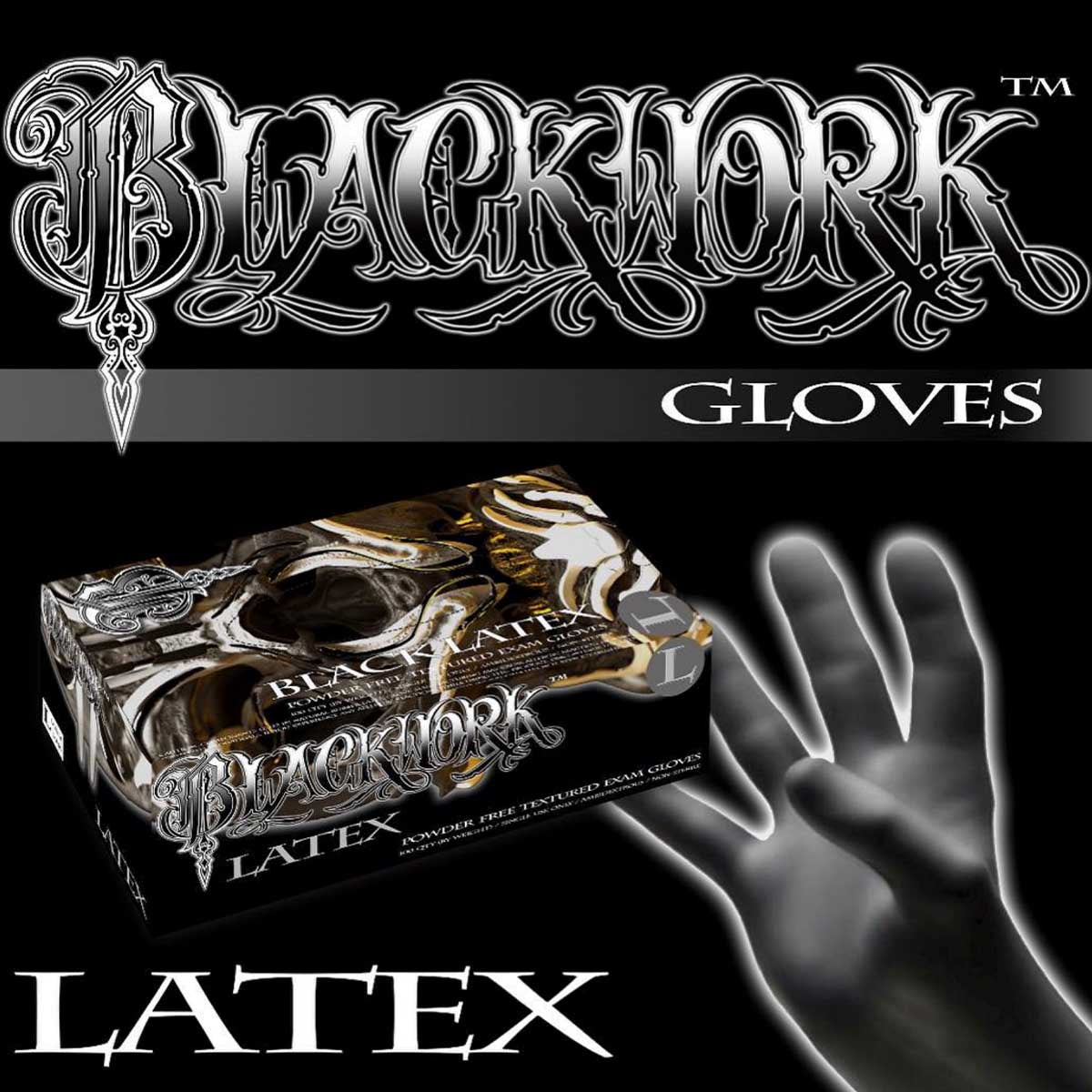 Blackwork Latex Exam Gloves (Box of 100)